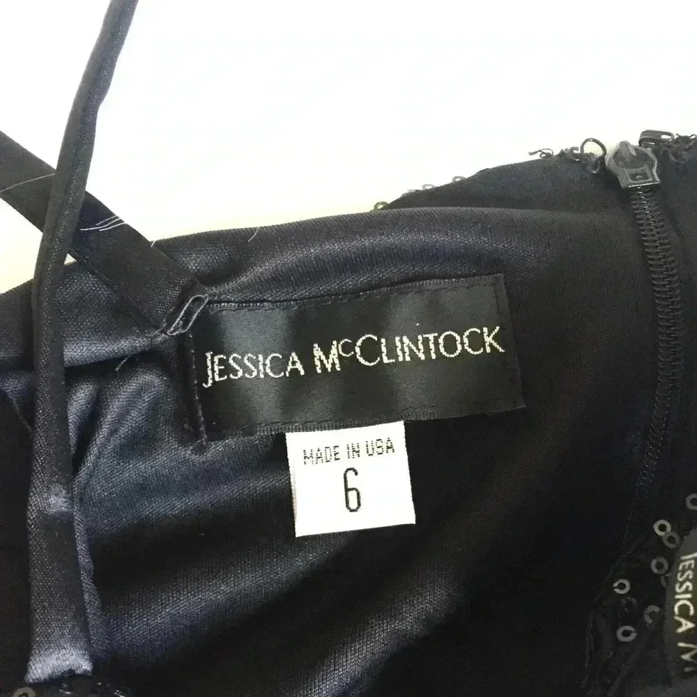 Jessica McClintock Black Sequin Bubble Dress - Picture 7 of 8